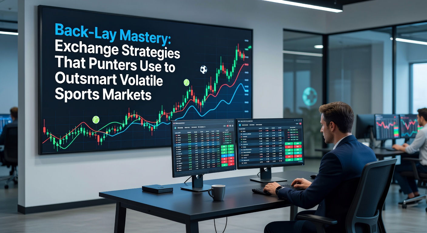 Screenshot of a betting exchange interface showing active back-lay trades during a live tennis match with price ladder visible