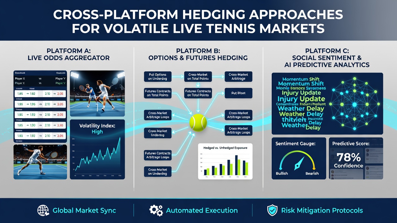 Multiple betting terminal screens displaying live tennis odds and hedging calculations