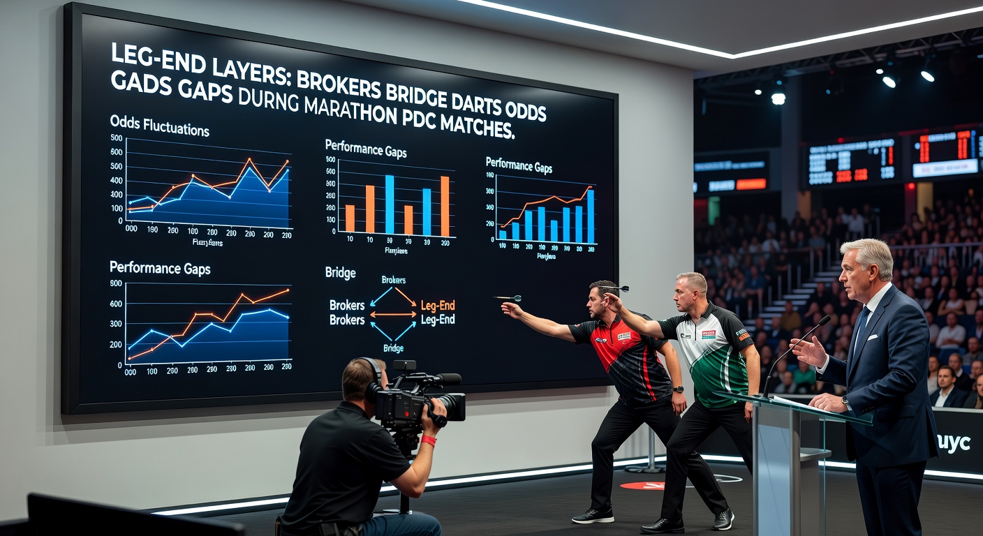 Betting broker dashboard displaying layered PDC darts odds from multiple platforms during a live marathon match